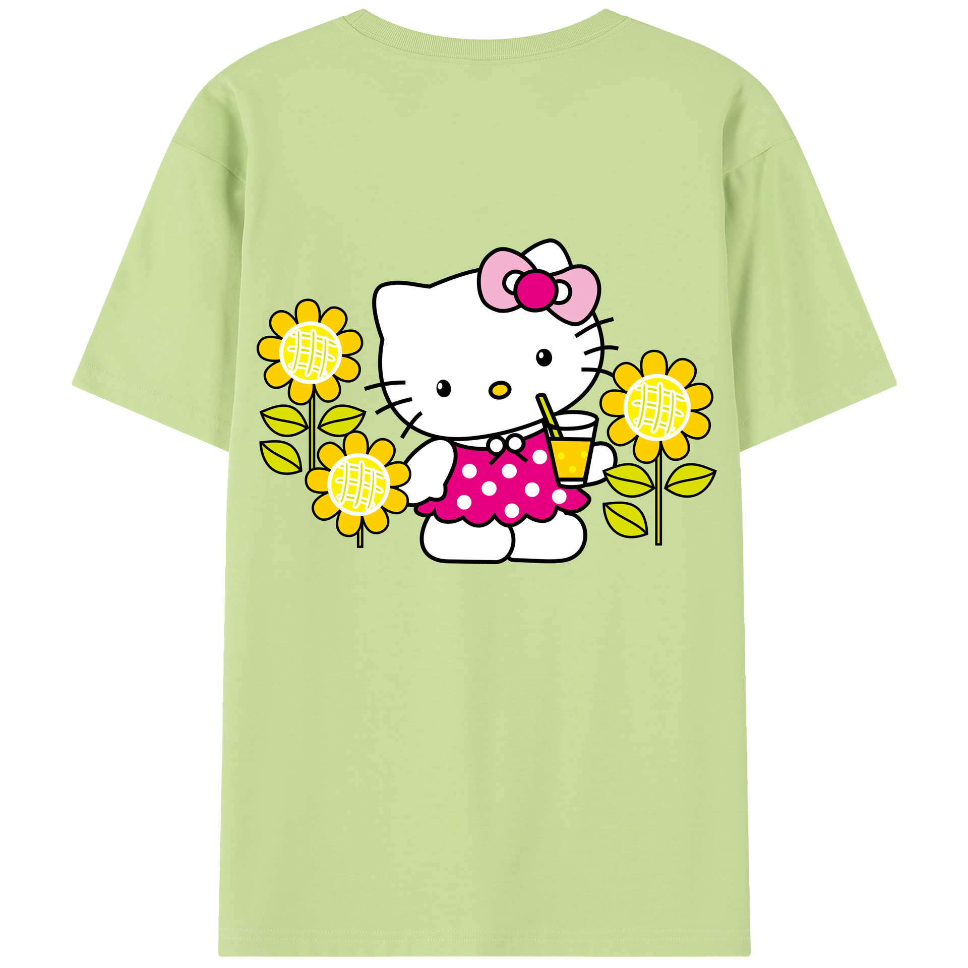 （画像用） Hello Kitty ハローキティ 綿100％半袖Tシャツ（背面プリント）